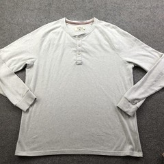 The Normal Brand Shirt Mens XL Gray Long Sleeve Henley Raglan Knit Jersey