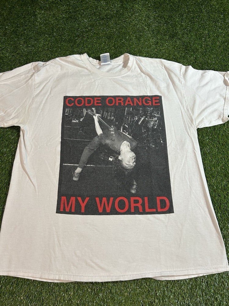 CODE ORANGE MY WORLD T SHIRT LARGE DEATHWISH INC CODE ORANGE KIDS WHITE