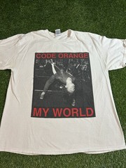 CODE ORANGE MY WORLD T SHIRT LARGE DEATHWISH INC CODE ORANGE KIDS WHITE