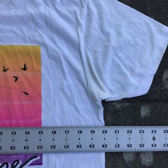 Routine Men Large Short Sleeve Shirt White Baseball Lights Birds