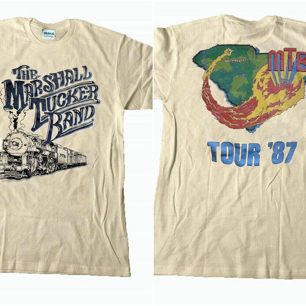 1987 80s vtg Marshall Tucker Band train tour 2 side Sand T shirt Unisex NH18134
