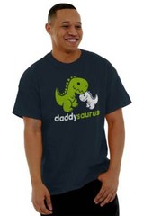 Daddysaurus Dinosaur Husband Father Dad Gift Mens Casual Crewneck T Shirts Tees