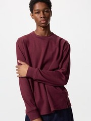 UNIQLO UNISEX Soft Knitted Fleece T-Shirt Soft Smooth Knit-like Texture NEW