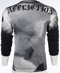 $78 AFFLICTION Black PUPPET MASTER Skull Long Sleeve Slim Fit Y2K T-shirt NWT