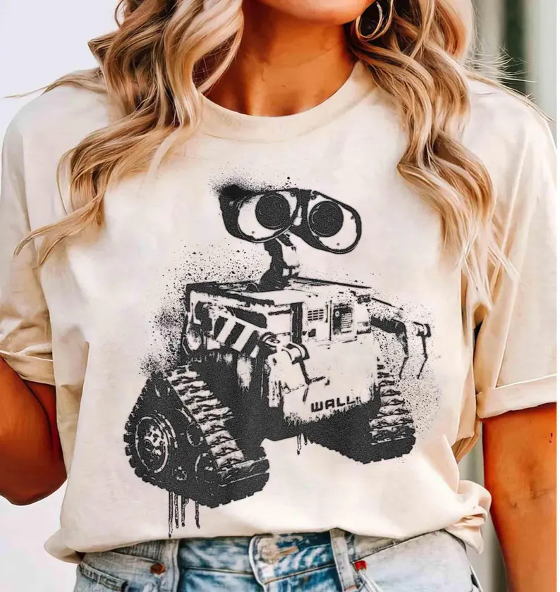 Disneyl Pixar Wall-E Spray Paint Stencil T Shirt Unisex#1