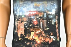 Univibe Mens Black T-Shirt New L Short Sleeves Graphic Tee Crew Neck City