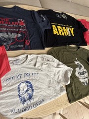 Lot Of 10 Patriotic / Military Shirts 9xXL, 1xL (Grunt Style/ Hero company/etc)