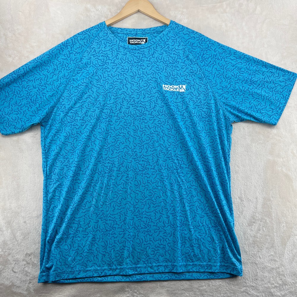 Hook &Tackle UPF 50+ Sun Protection Men’s Size XL Fishing Crew-Neck T-Shirt