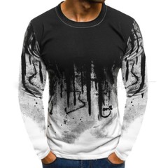 Mens Camo Long Sleeve T-Shirts Crew Neck Casual Slim Fit Muscle Blouse Tops Tee