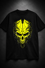 Men’s Ghost Skull Gamer T-Shirt Workout Regular Fit Cotton Tee Summer Streetwear