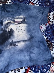Vintage The Mountain Bald Eagle USA Mens Tshirt Size XL Blue Flag Fighter Jets