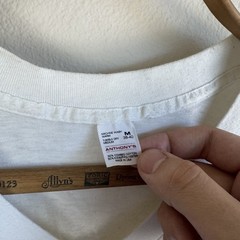1980s Anthony 50/50 Paper Thin V-Neck White T-Shirt Large