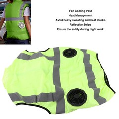 Cool Vest Summer Cooling Fan Waistcoat Air Conditioned Reflective Stripe