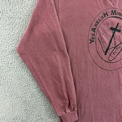 Vintage Religious Shirt Mens Large Red Long Sleeve Crewneck Jesus Church 90s