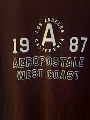 Aéropostale Men’s Brown Los Angeles California Logo Graphic Crew Tee, XL
