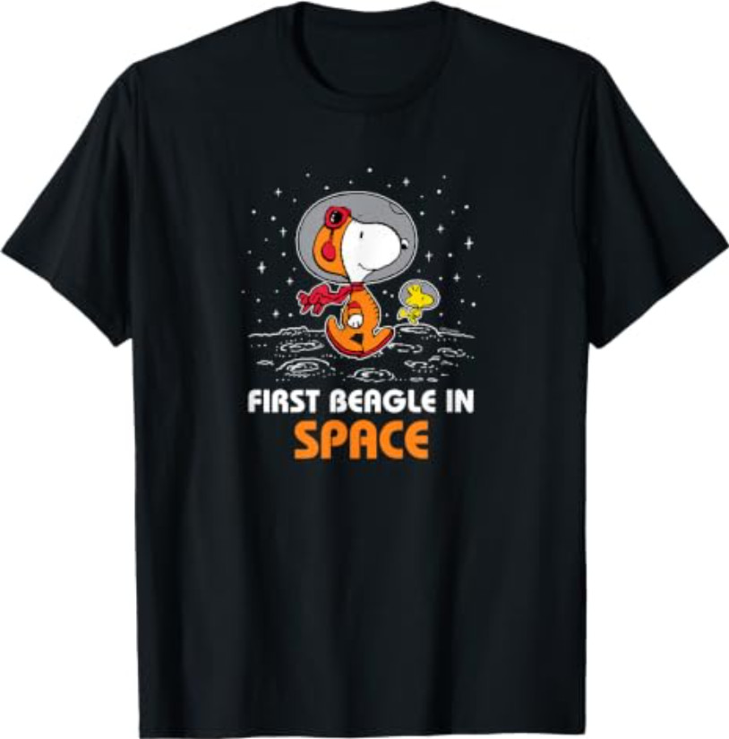 Peanuts – Snoopy and Woodstock First Beagle in Space T-Shirt