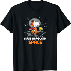 Peanuts – Snoopy and Woodstock First Beagle in Space T-Shirt