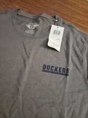 Dockers Men’s Graphic Logo Tee Short Sleeve Gray Size Small New With Tags