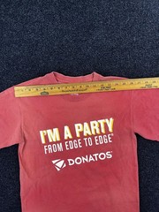 Donatos Shirt Mens Small Graphic Pizza Party Slogan District Threads Tee