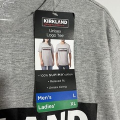 NEW Costco Kirkland Signature Gray Black White Short Sleeve T-Shirt Mens Large
