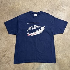 Vintage BMW Shirt Mens Large Navy 90s Luxury Car Rare M3 E30 Art Sports Racing