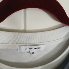 Global Work Layered T-Shirt Mens Size M Grey White Split Neck GW232076AD