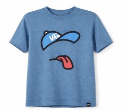 Vans Blue Short Sleeve Graphic T-Shirt Red Tongue Blue Cap Size Small