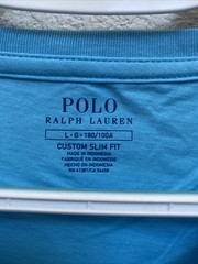 NEW Polo Ralph Lauren Men’s Large Custom Slim Fit T-Shirt Margie Blue NWT $39.50