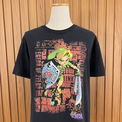 Zelda Majora’s Mask 3D Link Faded Graphic Game T-Shirt Black Size L