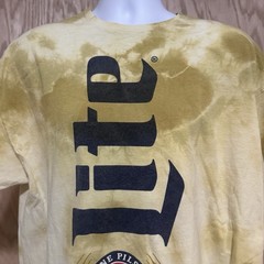 Miller Lite High Life Beer Dyed Sports College Hipster Indie Can T-Shirt sz XXL