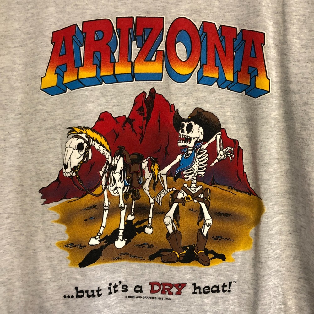 vtg Arizona Skeleton Cowboy/Horse T Shirt Sportex M 90s Southwest Graphic Tee
