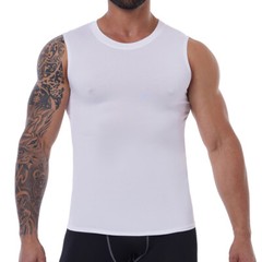 Mens Slimming Tummy Body Shaper Vest Compression T-Shirt Fitness Muscle Tank Top