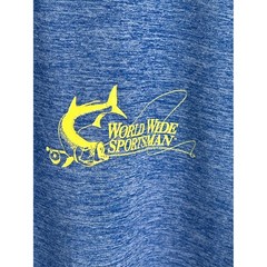 World Wide Sportsman Mens XL Blue Heathered Fishing Graphic T-Shirt Short Sleeve