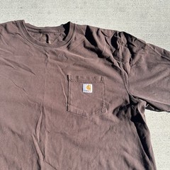 Carhartt K87 Men’s T-shirt Chocolate Brown 2XL Tall Short Sleeve 100% Cotton
