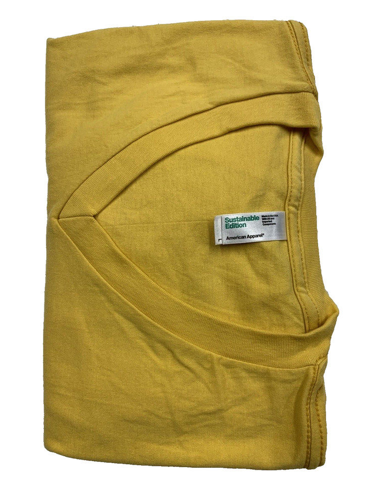 American Apparel Sustainable Collection USA MADE Vneck Tee 100% cotton Yellow L
