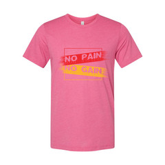 White Unisex No Pain No Gain Graphic T Shirt For Workout Training And Everyday W