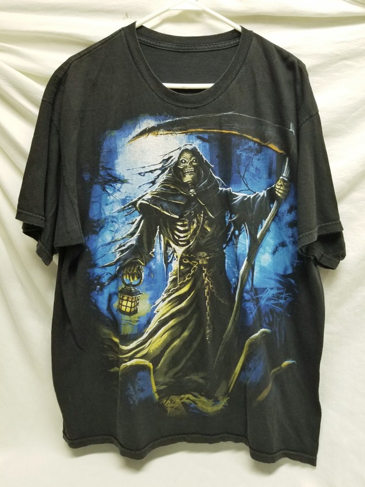 Grim Reaper T Shirt See Pics For Measurements Big Print