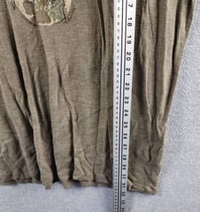 John Varvatos Linen Blend Chain Skull Tee Men’s XL Olive Leaf Crewneck Pullover