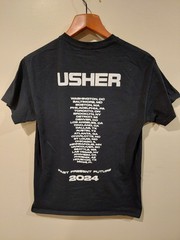 Usher 2024 Tour Shirt Past Present Future Band Tee Sz Medium 2-Sided Dates Back