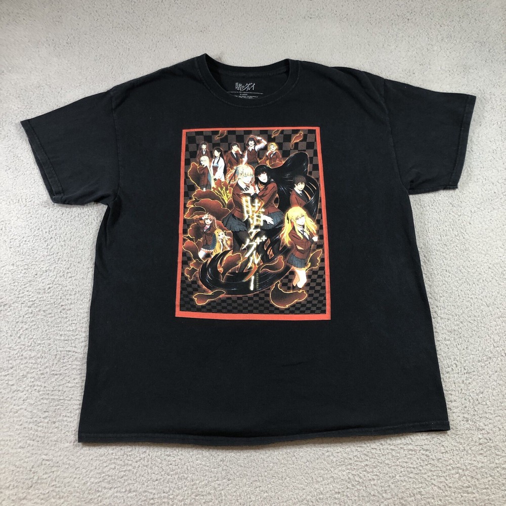 square enix kakegurui T shirt mens XL Black Graphic Print Homura Kawamoto