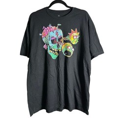 RICK AND MORTY Graphic Tee NEW Black Short Sleeve Size XL