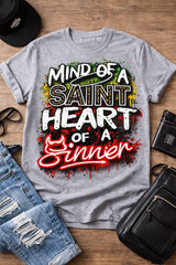 Mens Streetwear Big & Tall MIND OF A SAINT Graphic Pro Club Shaka Tee Sneaker T