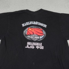 Harley-Davidson Shirt Mens XL Black Eagle Double Sided Made in USA Shanghai