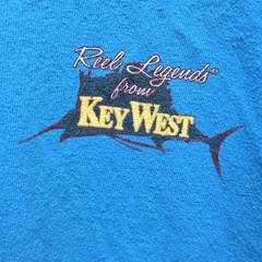 Reel Legends Shirt Mens Large Blue Key West Sailfish Graphic Tee Florida Tagless