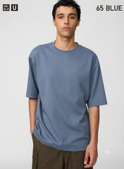 UNIQLO U AIRism Cotton Oversized Crew Neck Half-Sleeve T-Shirt XS-4XL Japan
