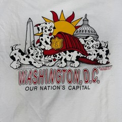 EVANZ vintage T-shirt M graphic print Washington DC firemen dalmation puppy