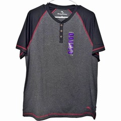 TOMMY BAHAMA Gray/Black Henley Sleep Shirt Men’s Size Medium NWT