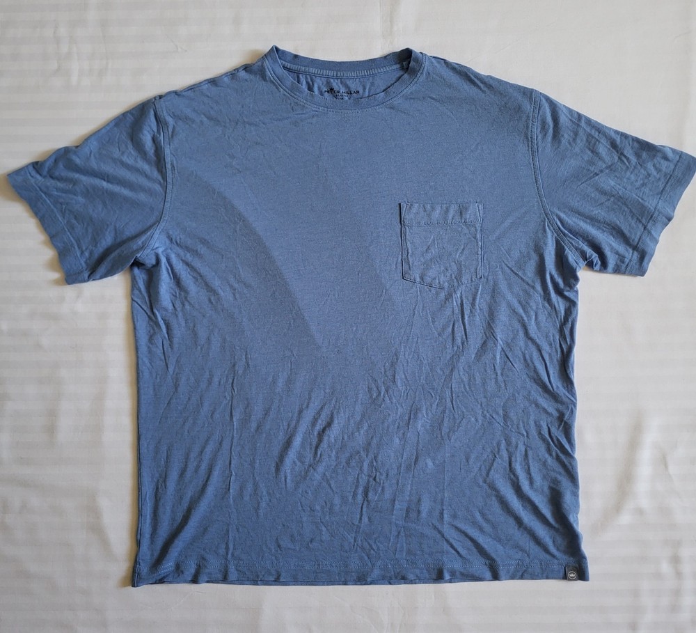 Peter Millar Seaside Summer Soft Pocket Tshirt Mens XL Blue Modal Cotton Coastal