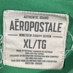 Aeropostale Shirt Mens XL Green 87 Applique Logo Y2K Distressed Streetwear
