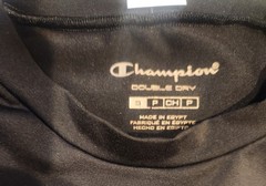 Champion Double Dry Shirt Men L Black Long Sleeve Stretch Relax Training Wicking